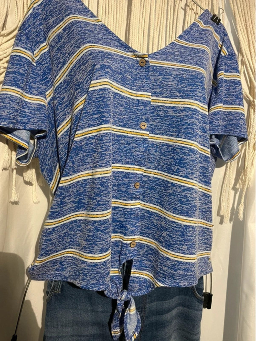 Cute blue with stripes shirt